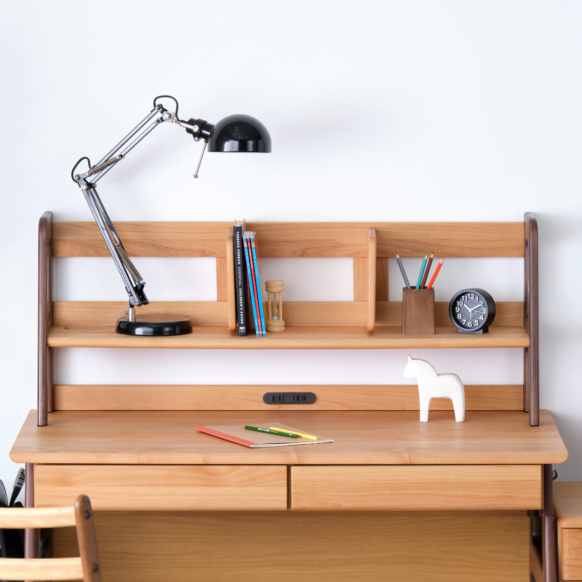 木製 学習机　棚のみ 一生紀（ISSEIKI） 上棚 学習机用 幅99cm 天然木 ECTO （ 机上 収納