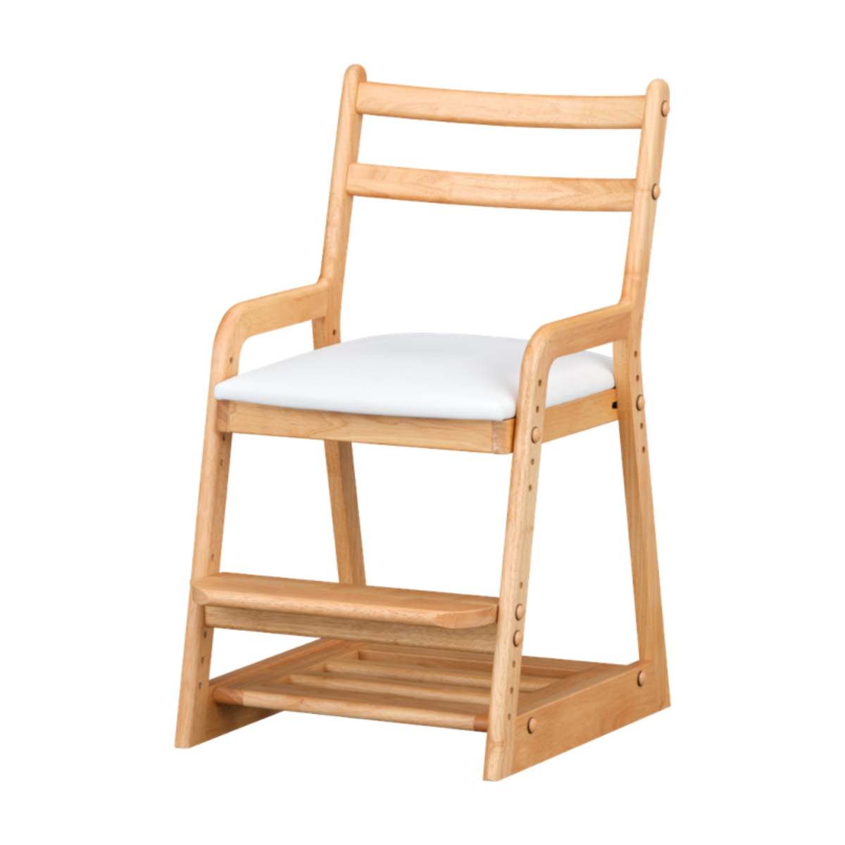 学習椅子 高さ76cm 天然木 PVC座面 POGO （ デスクチェア 勉強 学習 椅子 イス チェ...
