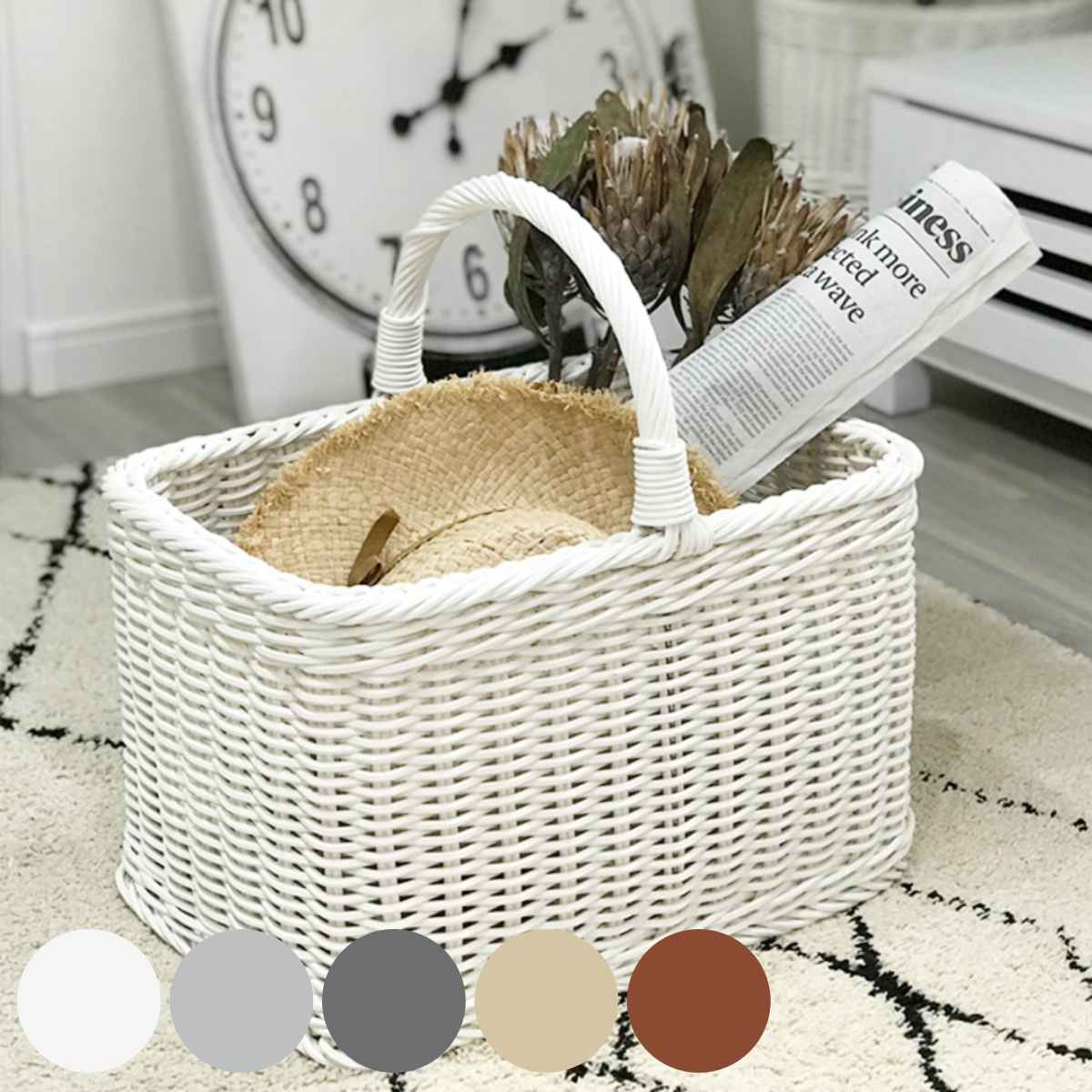 バスケット KLEANE 抗菌 スクエア （ かご 手編み 収納 カゴ 洗える