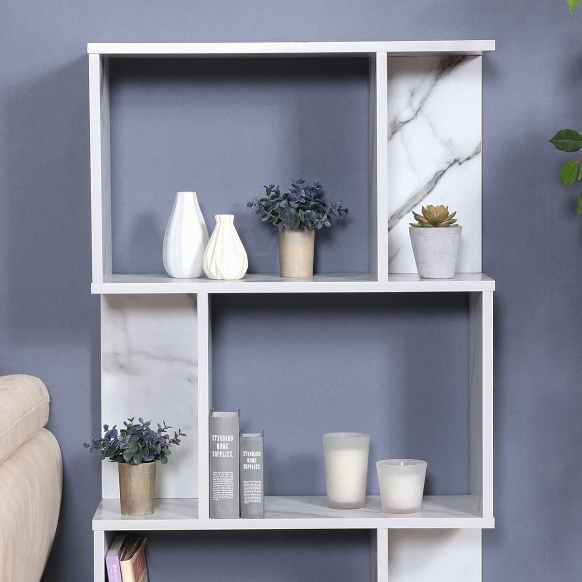 不二貿易（Fuji Boeki） ディスプレイラック 幅59cm 3段 S型 大理石調