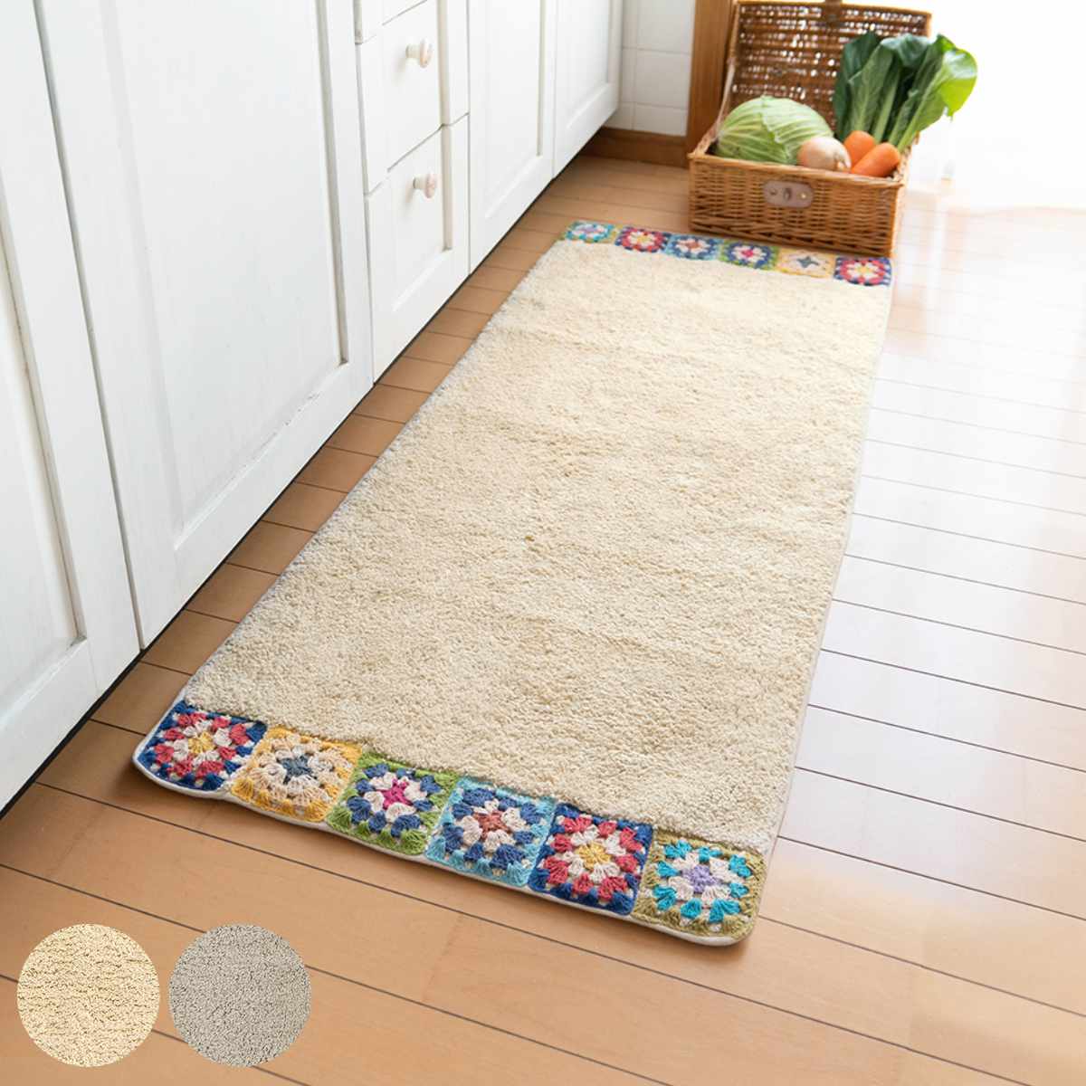 玄関マット 50×120cm 室内 クロシェ編み （ 玄関 マット 屋内 クロシェ