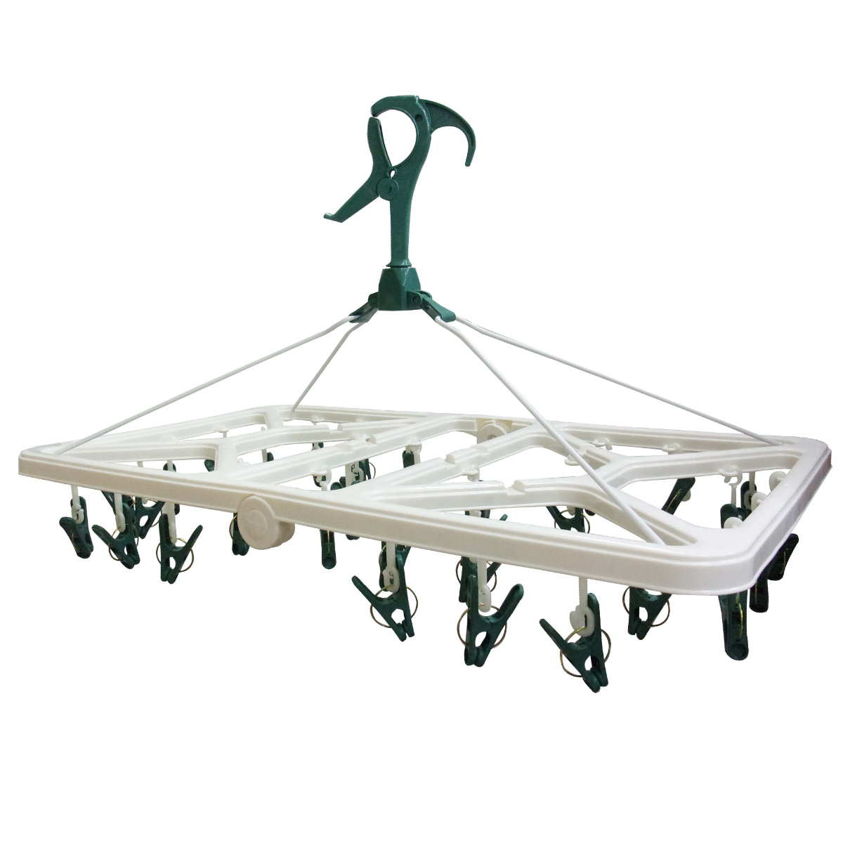 洗濯ハンガー 32ピンチ CC角ハンガー （ 洗濯 ハンガー ピンチハンガー 洗濯ピンチ 折り畳み 折りたたみ ピンチ コンパクト ）