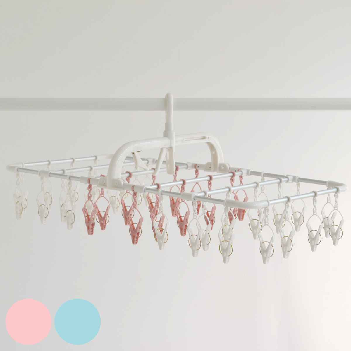 洗濯ハンガー 引っ張るだけ 干し分け スライドハンガー 40ピンチ （ 洗濯 ハンガー ピンチハンガー ピンチ 折りたたみ ）