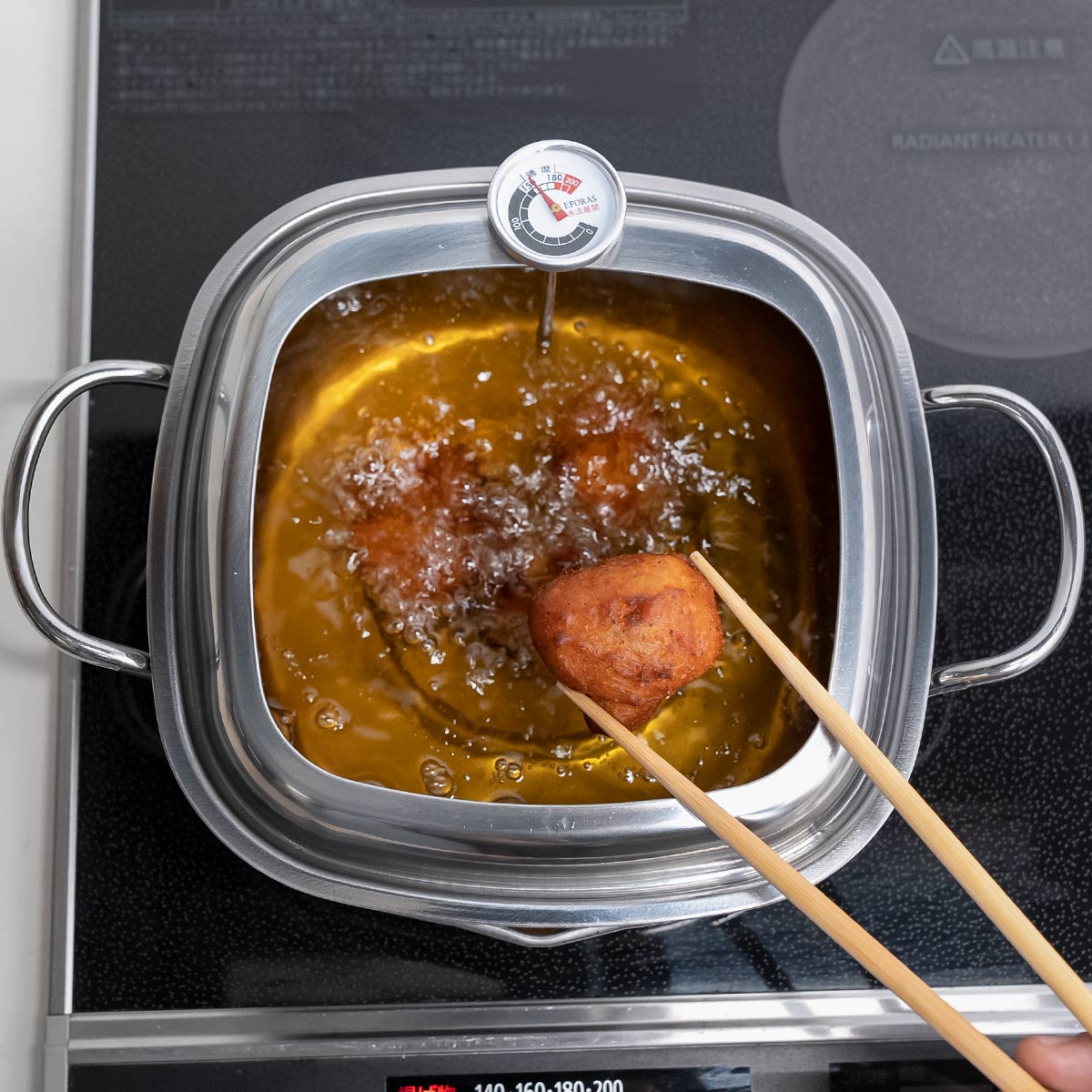 天ぷら鍋 角型 20cm IH対応 食彩亭 ス...の詳細画像2