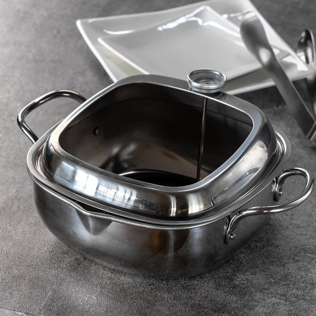 アーネスト（Arnest） 天ぷら鍋 角型 20cm IH対応 食彩亭 ステンレス製