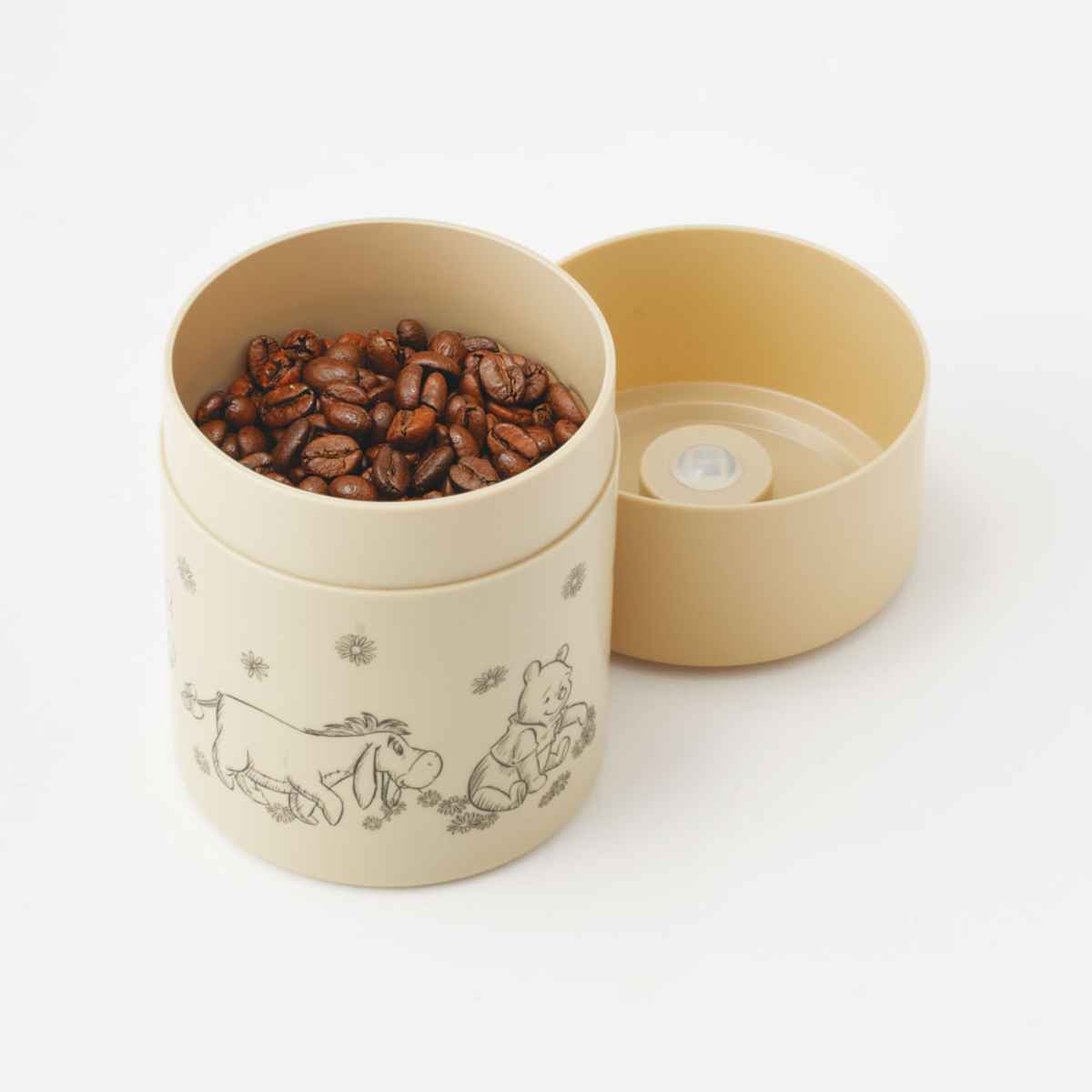 キャラクター型プラスチック容器 スケーター 保存容器 520ml プッシュボタン付き密封保存容器