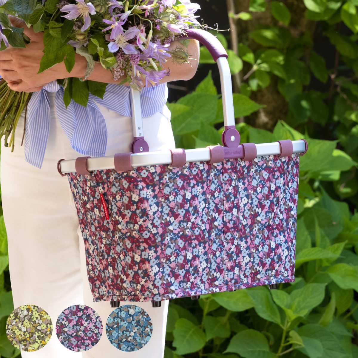 買い物かご 買い物カゴ ライゼンタール CARRYBAG VIOLA （ キャリーバッグ 花柄 買い物かご ショッピングバッグ 折りたたみ マイバッグ レジカゴ ）