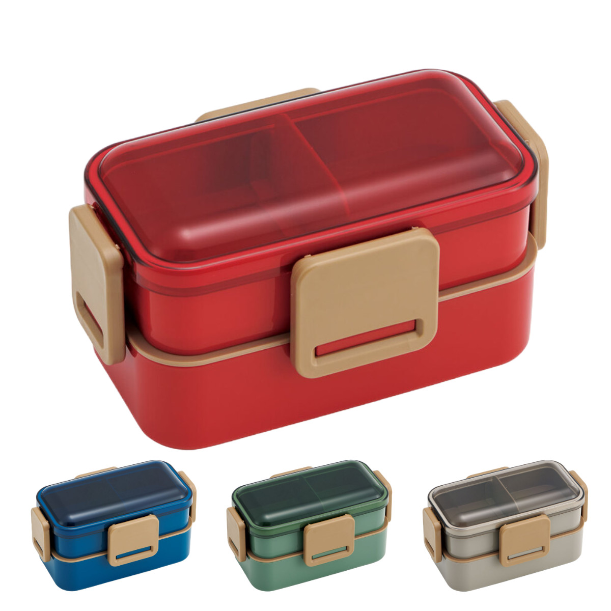 スケーター お弁当箱 抗菌2段ふわっと弁当箱 2段 600ml 無地 （ 弁当箱