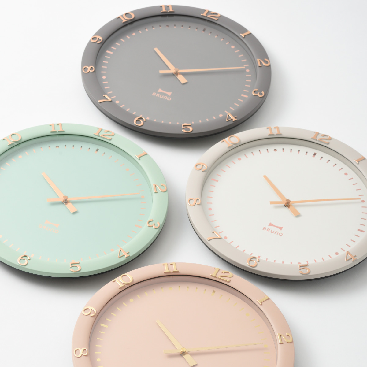 ブルーノO50 cm　ウォールクロック　時計　壁掛　カレ　壁掛時計　ブルーノ BRUNO（ブルーノ） 掛け時計 パステルウォールクロック パステルカラー