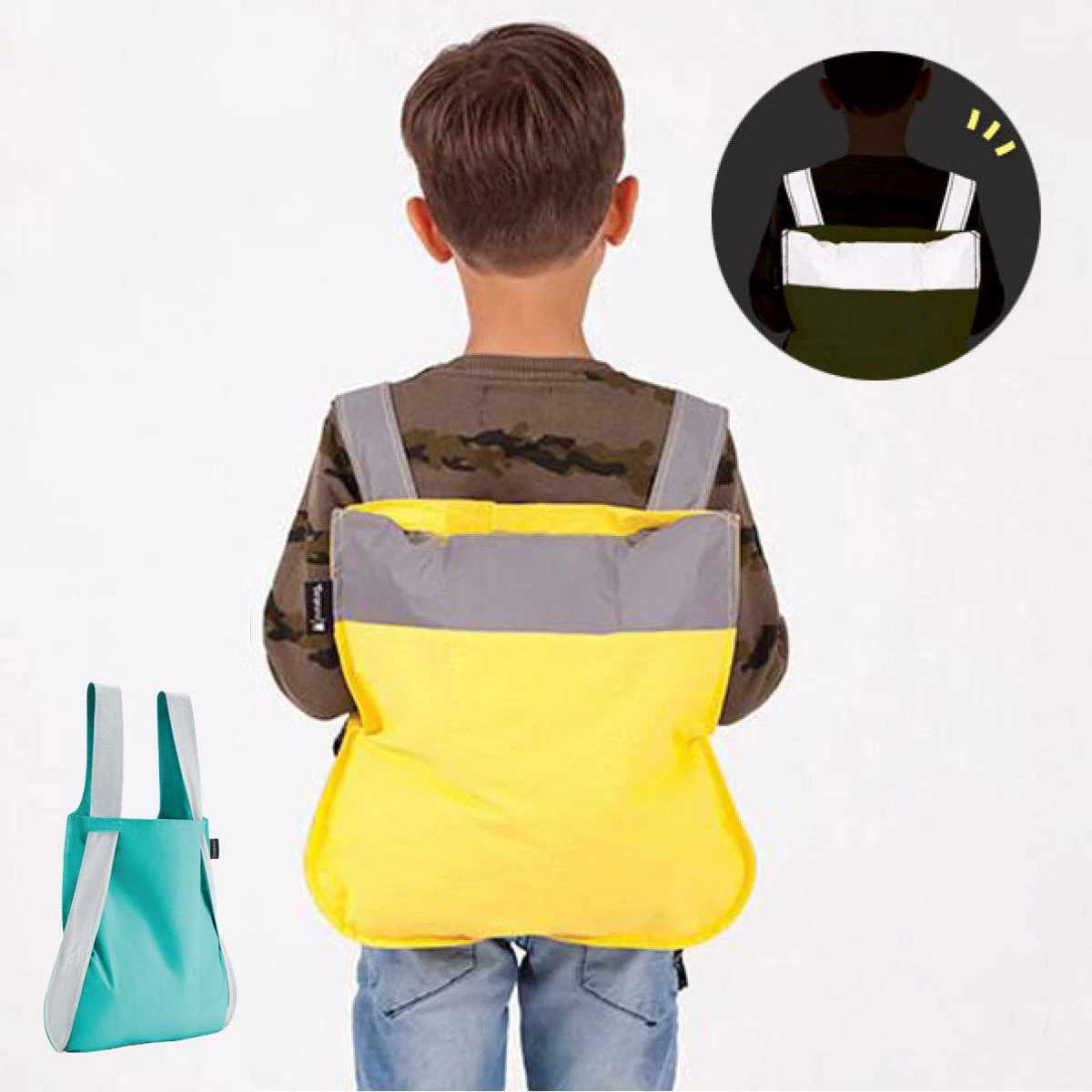 エコバッグ notabag BAG ＆ BACKPACK KIDS REFLECTIVEMINT （ ノットアバッグ Notabag 折りたたみ 2way 撥水 ブランド トート 鞄 かばん リュックサック ）