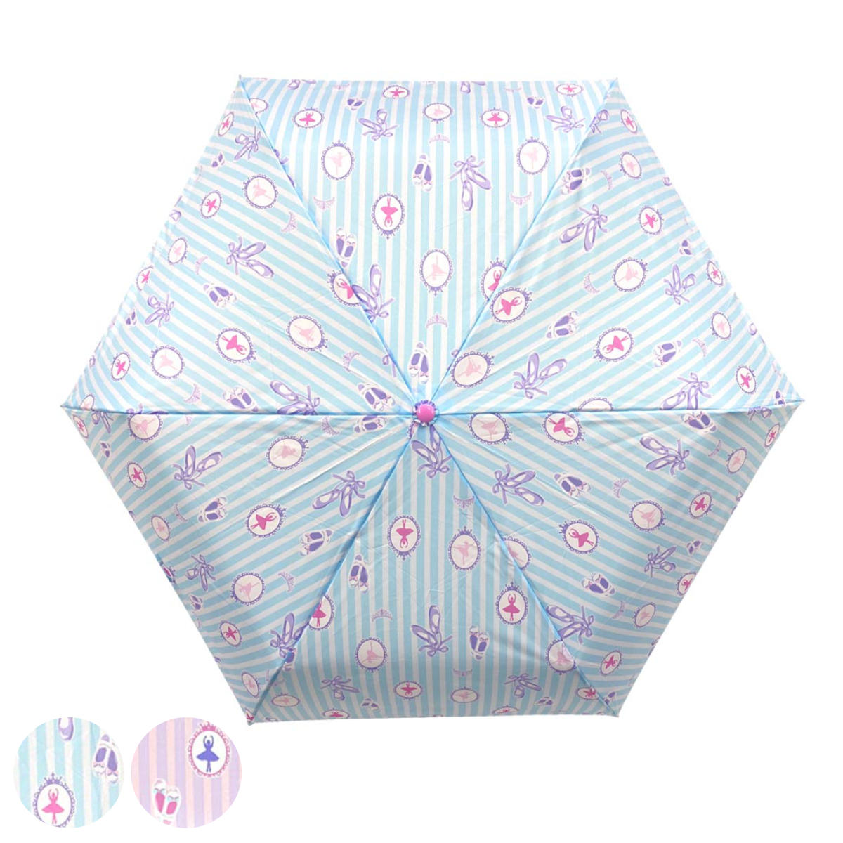 傘 折りたたみ BALLERINA 子供用 55cm 手開き ( 折りたたみ傘 折り畳み 携帯 コンパクト 子ども 小学生 キッズ ジュニア 幼児 雨傘 雨具 )