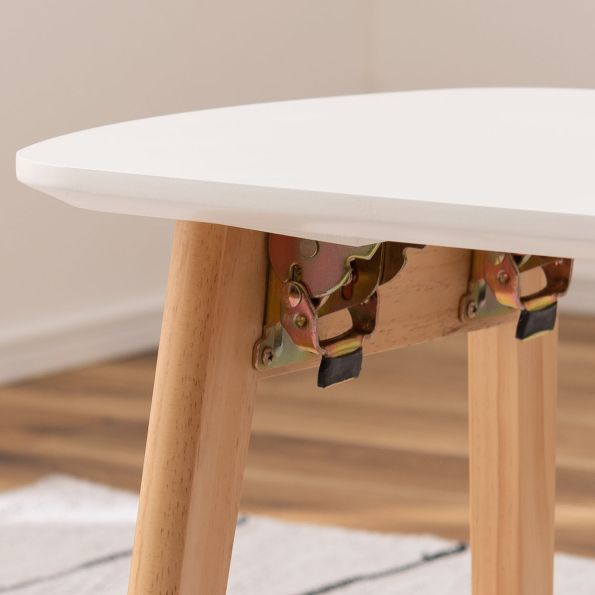 東谷 折りたたみ テーブル 幅90cm 棚付き 天然木 （ ローテーブル