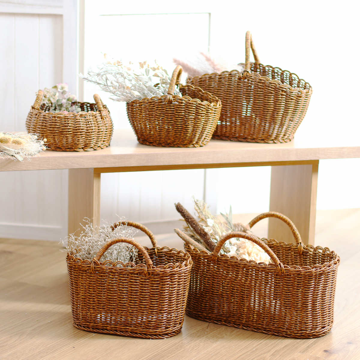 Creer ユティル ラウンドローバスケットS 洗える かご バスケット