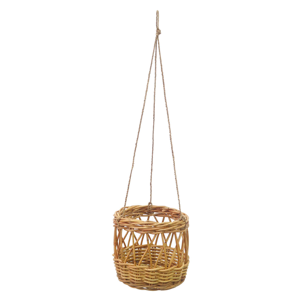 鉢カバー アラログ つり下げかご ５号鉢用 （ かご カゴ ラタン 天然素材 手編み 透かし編み 5号鉢 ）