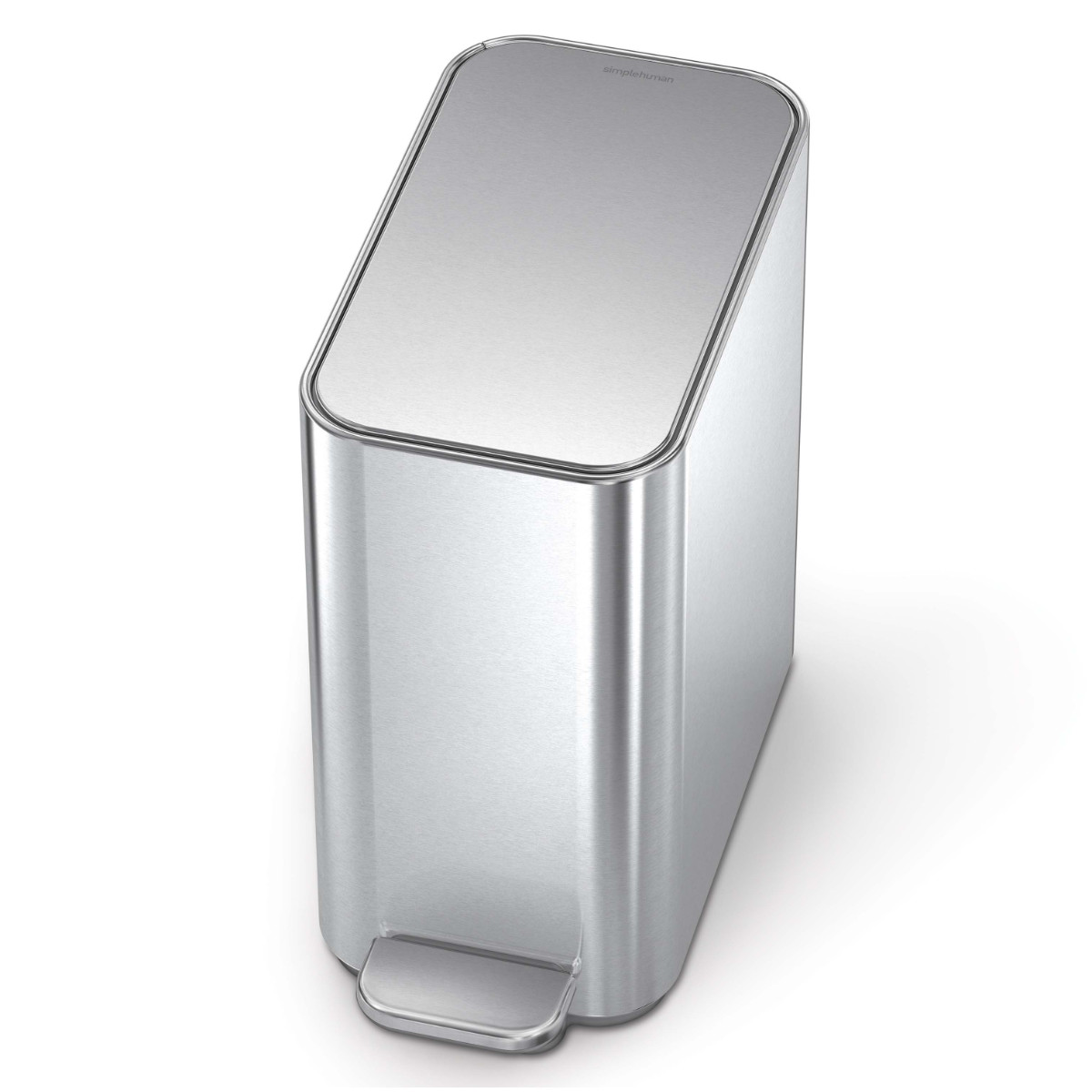 simplehuman ゴミ箱 5L 正規品 スリムステップダストボックス （ シンプルヒューマン ごみ箱 5リットル ステンレス スリム 幅15.7cm ペダル式 シンプル ）｜interior-palette｜02
