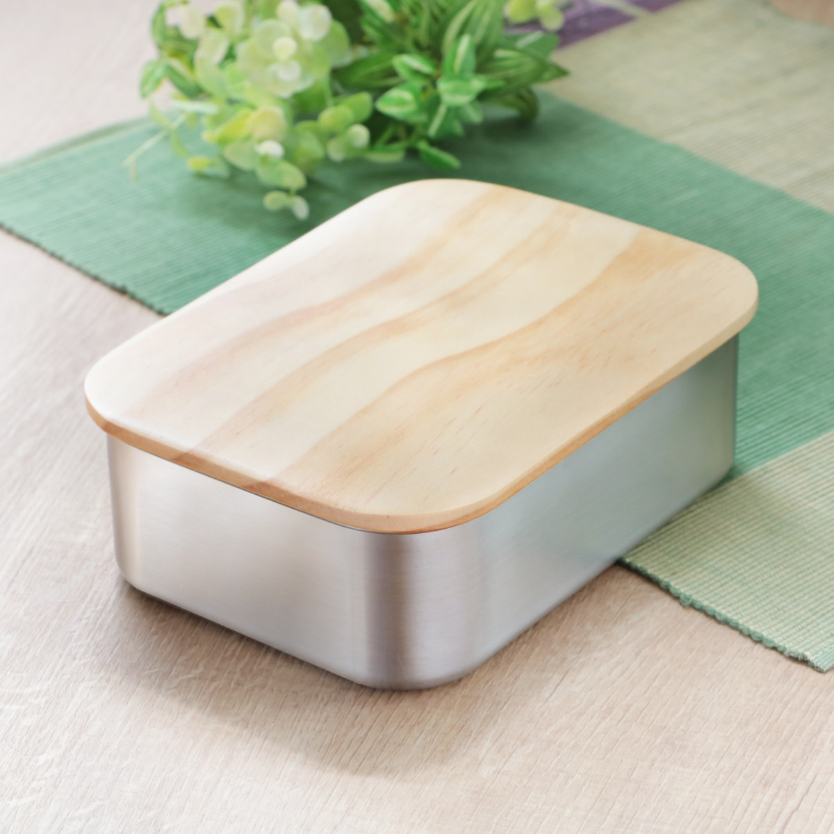スケーター お弁当箱 ステンレスランチボックス 1段 1030ml 木蓋付き