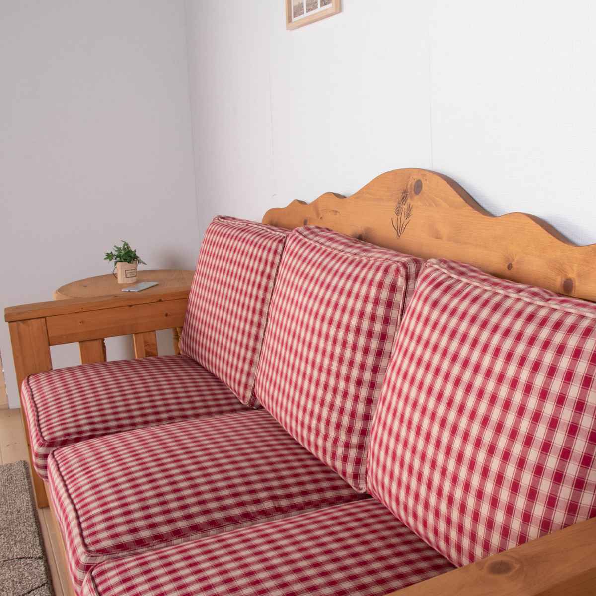 ソファ 3人掛け 幅185cm 天然木 カントリー調 （ 3人用 ソファー 北欧