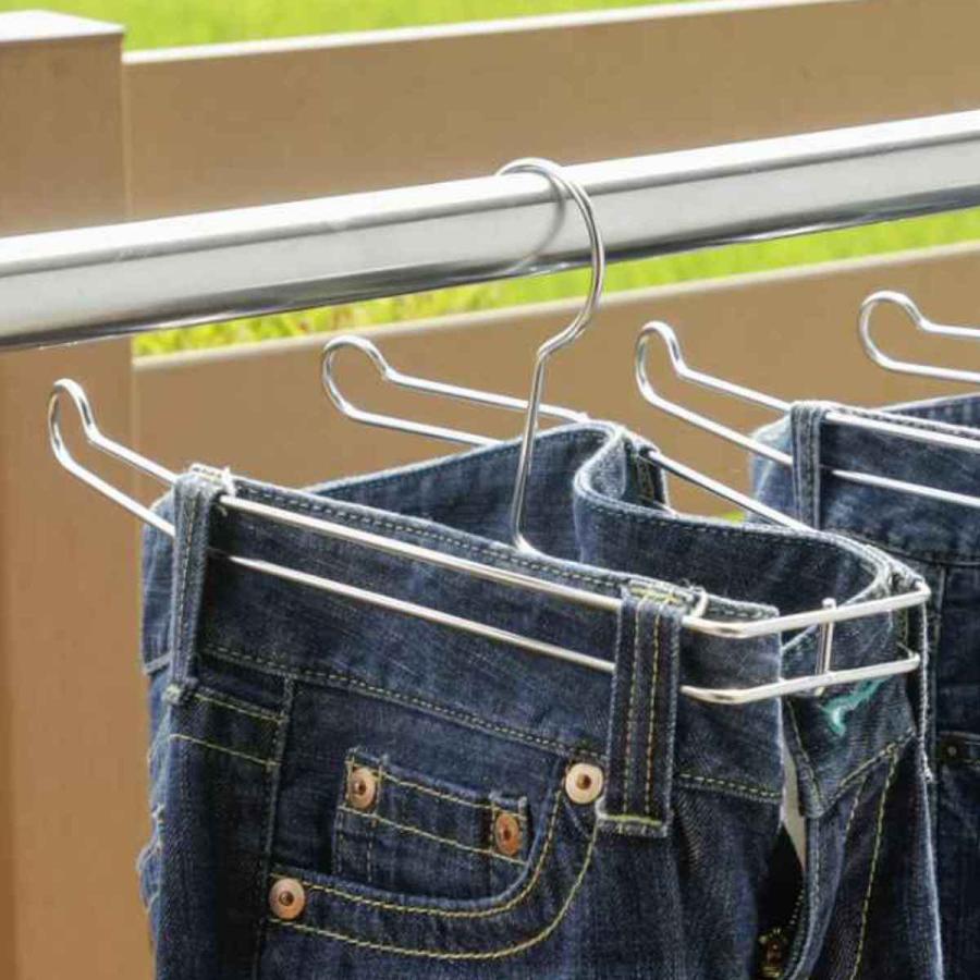 ハンガー ズボン ステンレス 乾きやすいズボンハンガー 日本製 （ パンツハンガー 速乾 跡がつかない 錆びにくい ）