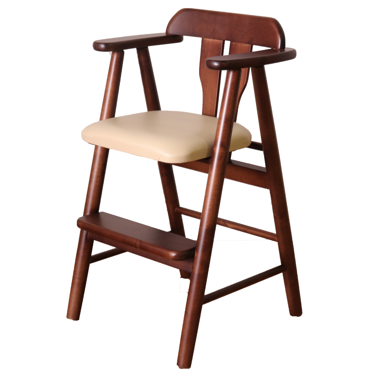 子供用 椅子 面取り加工 汚れにくい PVCレザー座面 天然木 （ ハイチェア キッズ ベビーチェアー 食卓 食事用 子供 木製 ）｜interior-palette｜02