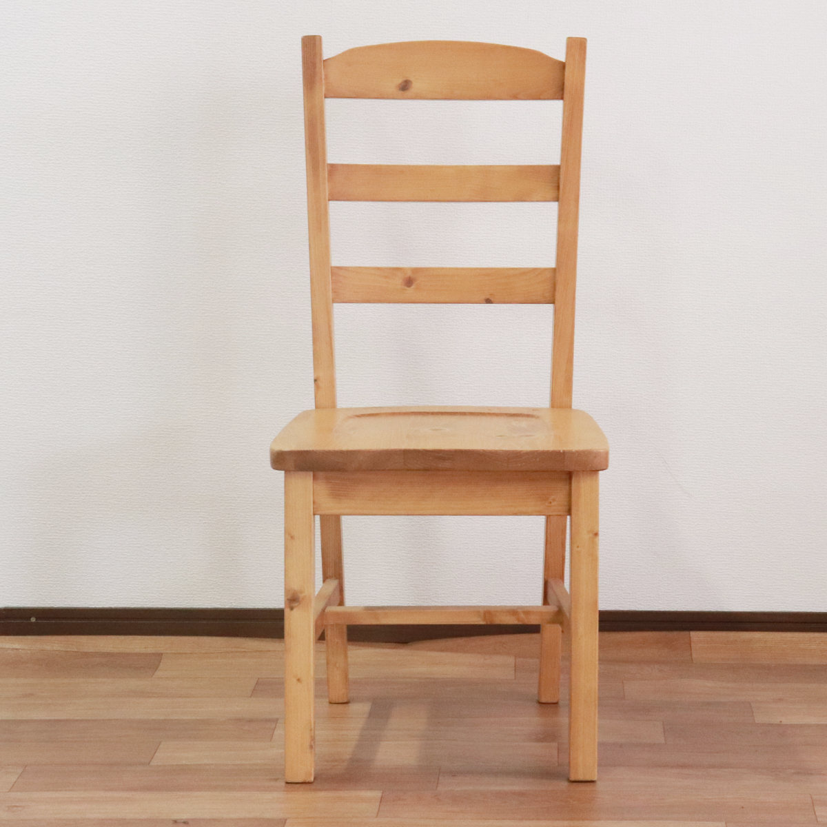 ダイニングチェア 2脚セット 天然木 カントリー調 座面高43cm （ 無垢