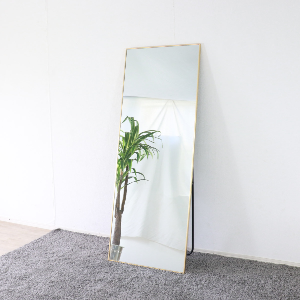 スタンドミラー 全身 壁掛け アルミ 60×165cm （ 大型 ミラー 鏡