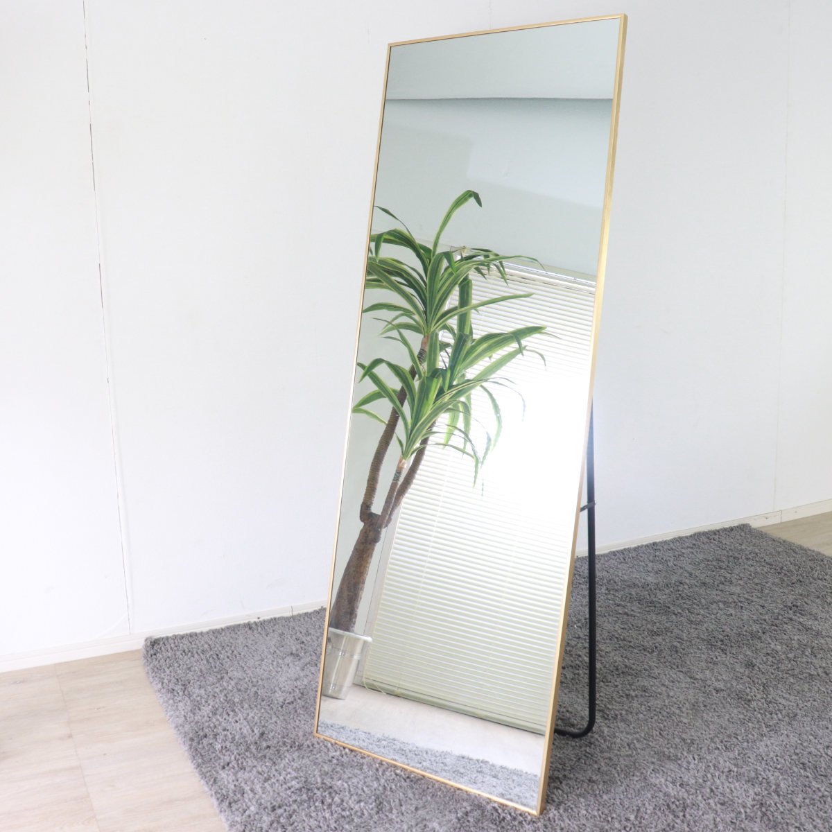 スタンドミラー 全身 壁掛け アルミ 60×165cm （ 大型 ミラー 鏡
