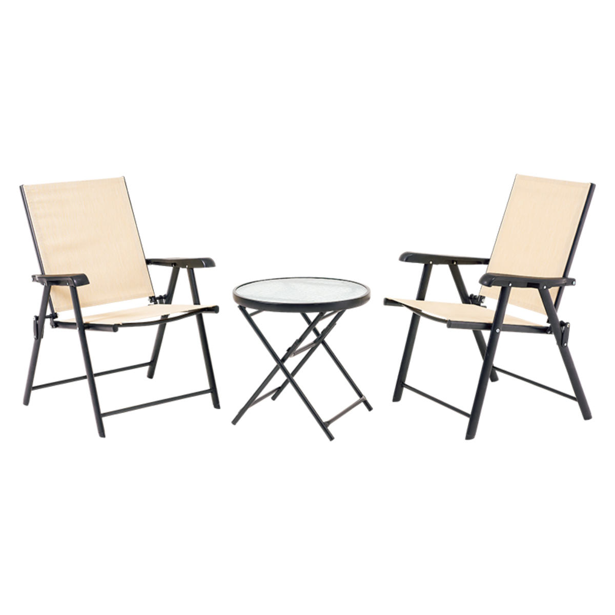 HAGiHARA（萩原） テーブルチェアセット 3点セット 完成品 折りたたみ