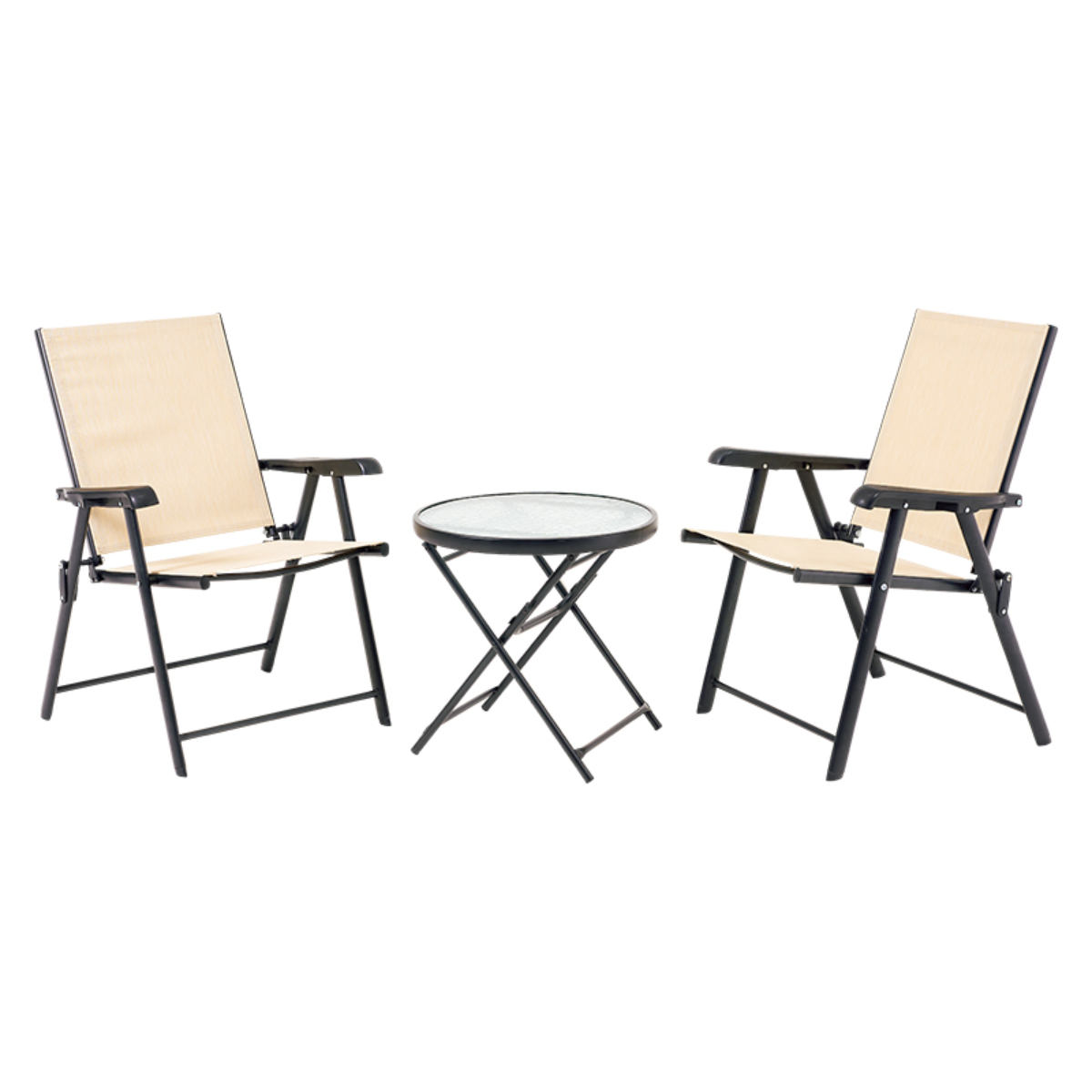 テーブルチェアセット 3点セット 完成品 折りたたみ式 （ ガーデンテーブル ガーデンチェア ガーデン バルコニー ）｜interior-palette｜02
