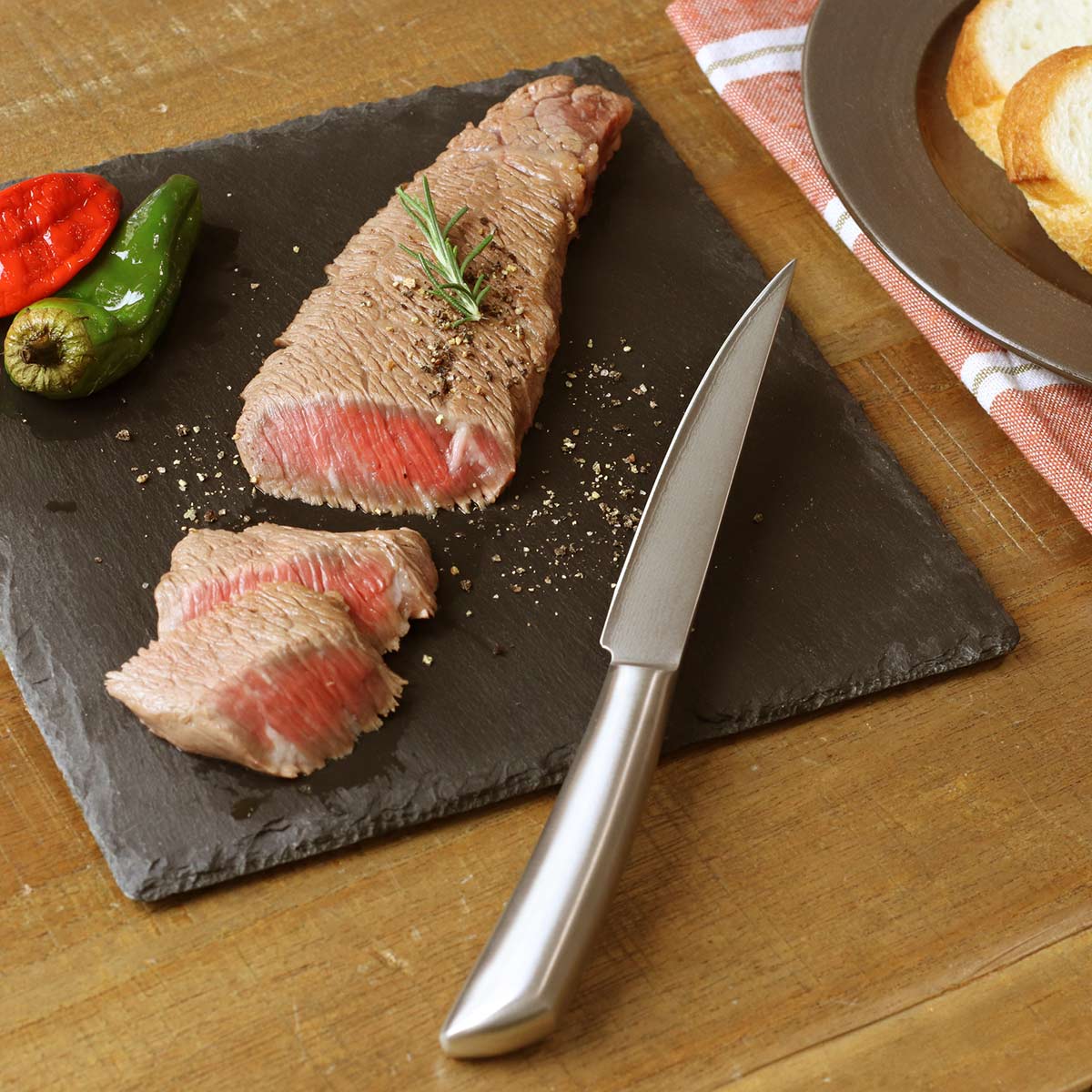 ステーキナイフ 22.5cm 濃州正宗作 ダマスカス ステンレス （ 食洗機