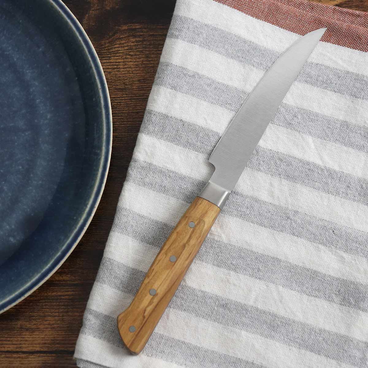 ステーキナイフ 22.5cm 濃州正宗作 オリーブウッド ステンレス （ 食洗