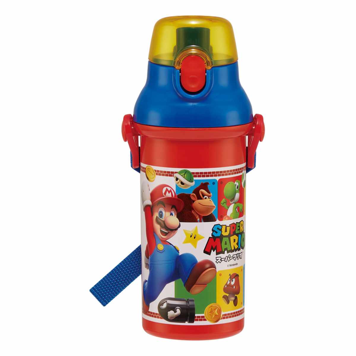 水筒 キッズ 直飲み プラスチック 480ml ワンタッチ キャラクター （ スプラトゥーン にゃんこ大戦争 スーパーマリオ くまのがっこう とれたんず ） | スケーター | 23