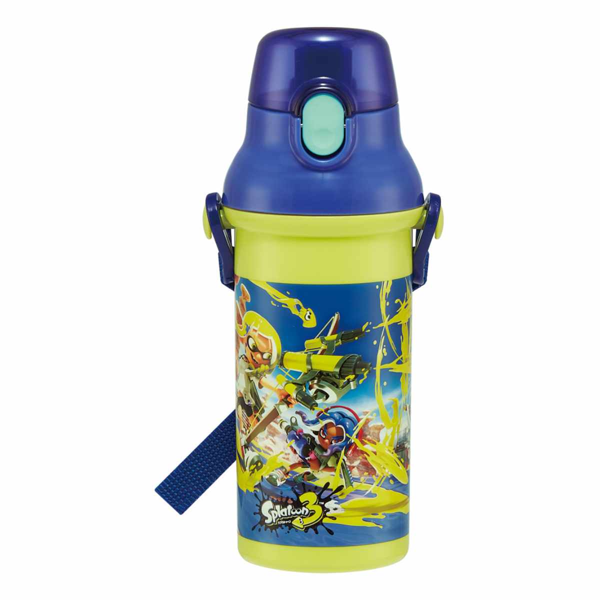 水筒 キッズ 直飲み プラスチック 480ml ワンタッチ キャラクター （ スプラトゥーン にゃんこ大戦争 スーパーマリオ くまのがっこう とれたんず ） | スケーター | 01