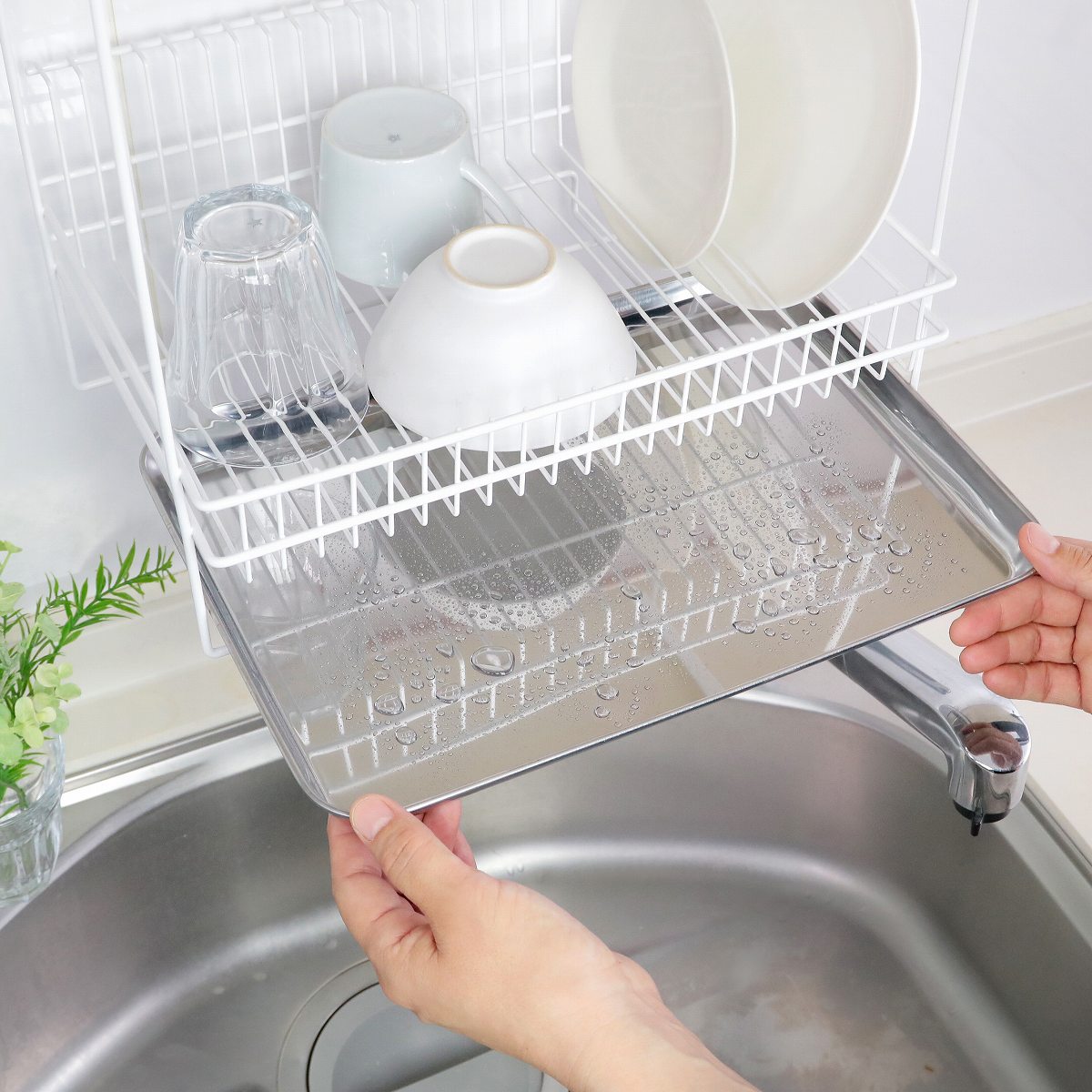 ヨシカワ 特典付き 水切りラック 吊り戸棚水切りラック （ 日本製 1〜2