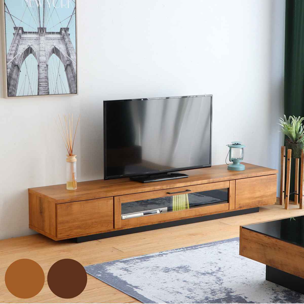 ローボード テレビ台 ヴィンテージ調 シンプルデザイン 約幅180cm 