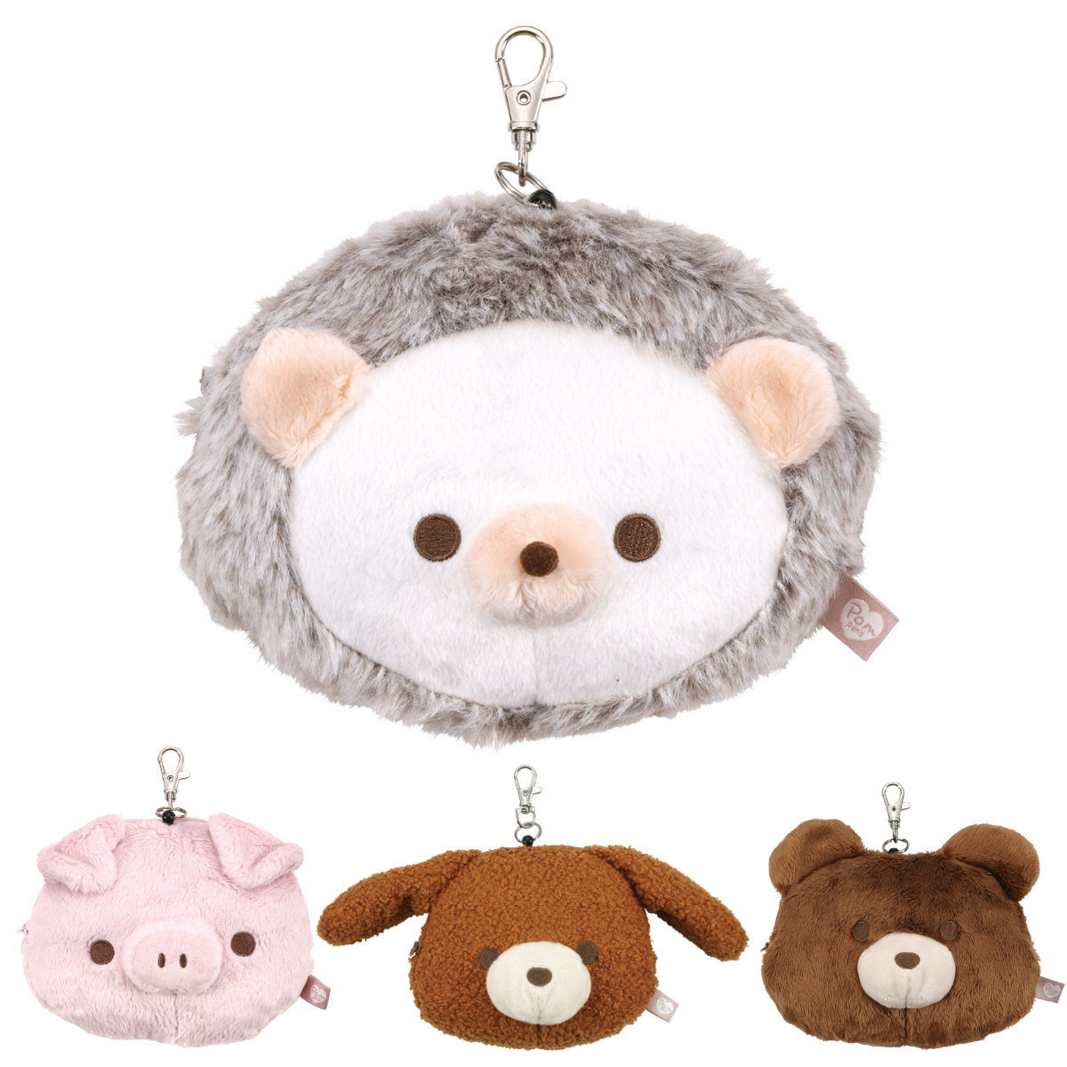 きゅるりんってしてみて　ぬいぐるみパスケース　お顔ポーチ　フルコンプセット！　② スケーター パスケース Pompons リールパスケース キャラクター 定期