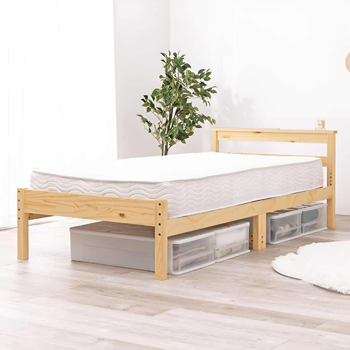 HAGiHARA（萩原） シングルベッド ポケットコイルマットレスセット