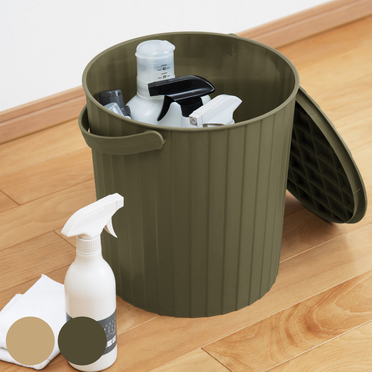 バケツ 15L 座れるマルチバケット （ ばけつ ふた付き ツールボックス 収納 スツール 掃除 持ち手付き ）