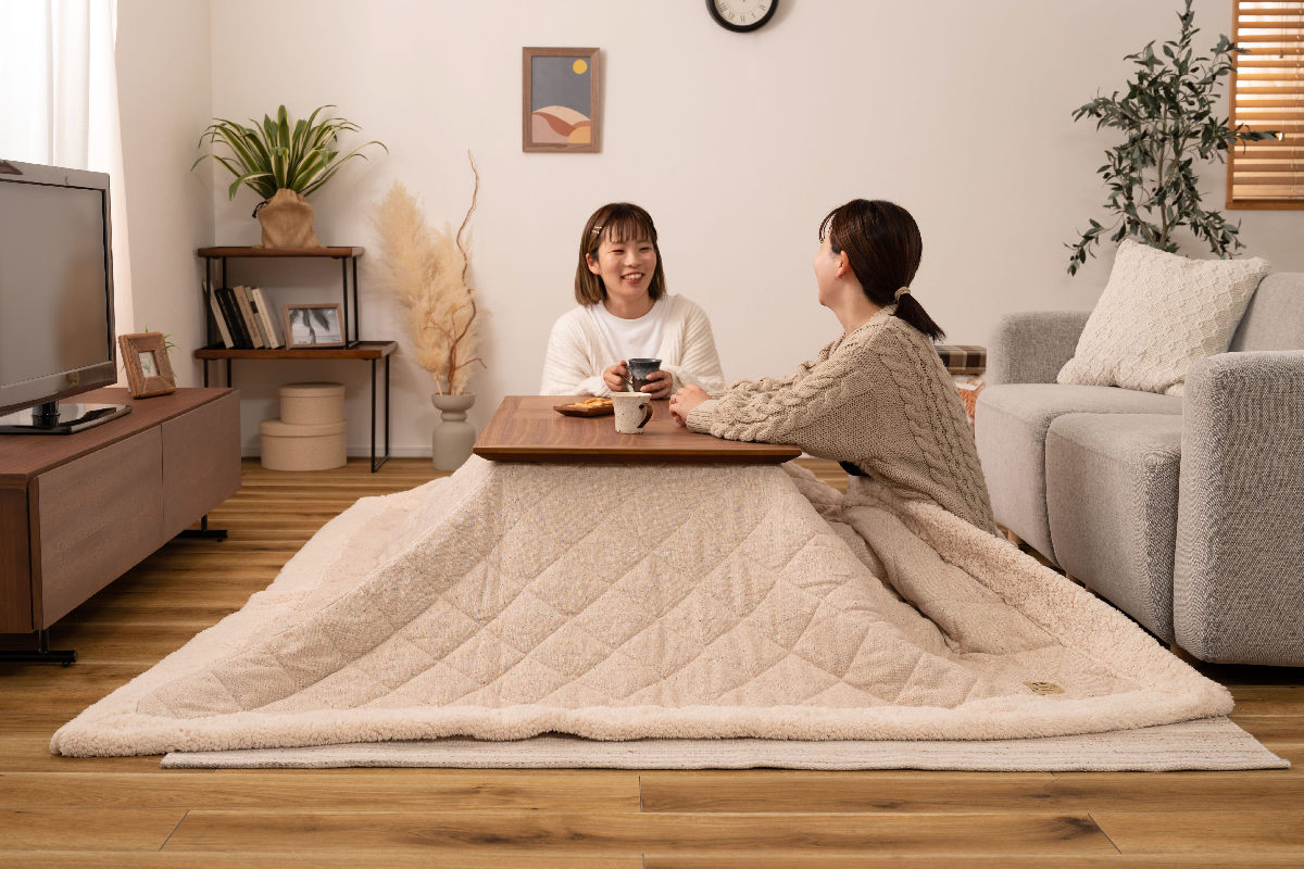 こたつテーブル 100cm ウォルナット 寄木調 フラット ローテーブル 新生活 東谷 こたつ テーブル おしゃれ 長方形 シンプル 木目 （ 幅 100cm