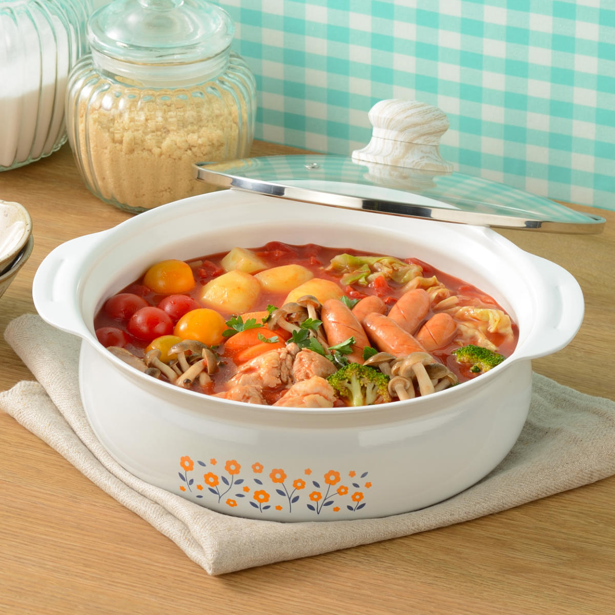 和平フレイズ 卓上鍋 24cm IH対応 レトル （ ガス火対応 ホーロー鍋