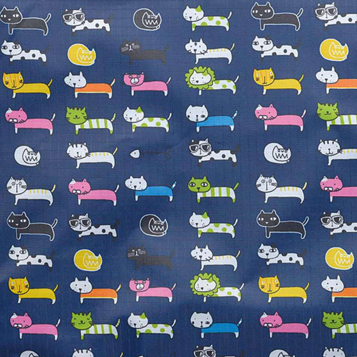 ウノフク ショッピングカート ネコ柄 折りたたみ 軽い 買い物中