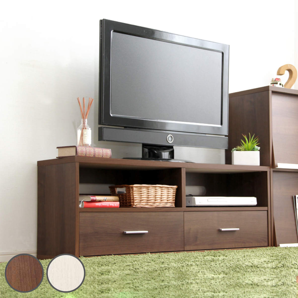 ホームテイスト（HOME taste） テレビ台 幅119.5cm 北欧風 引出し付