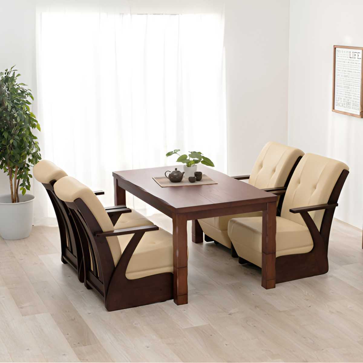 ダイニングこたつ6点セット こたつ テーブル ...の詳細画像4