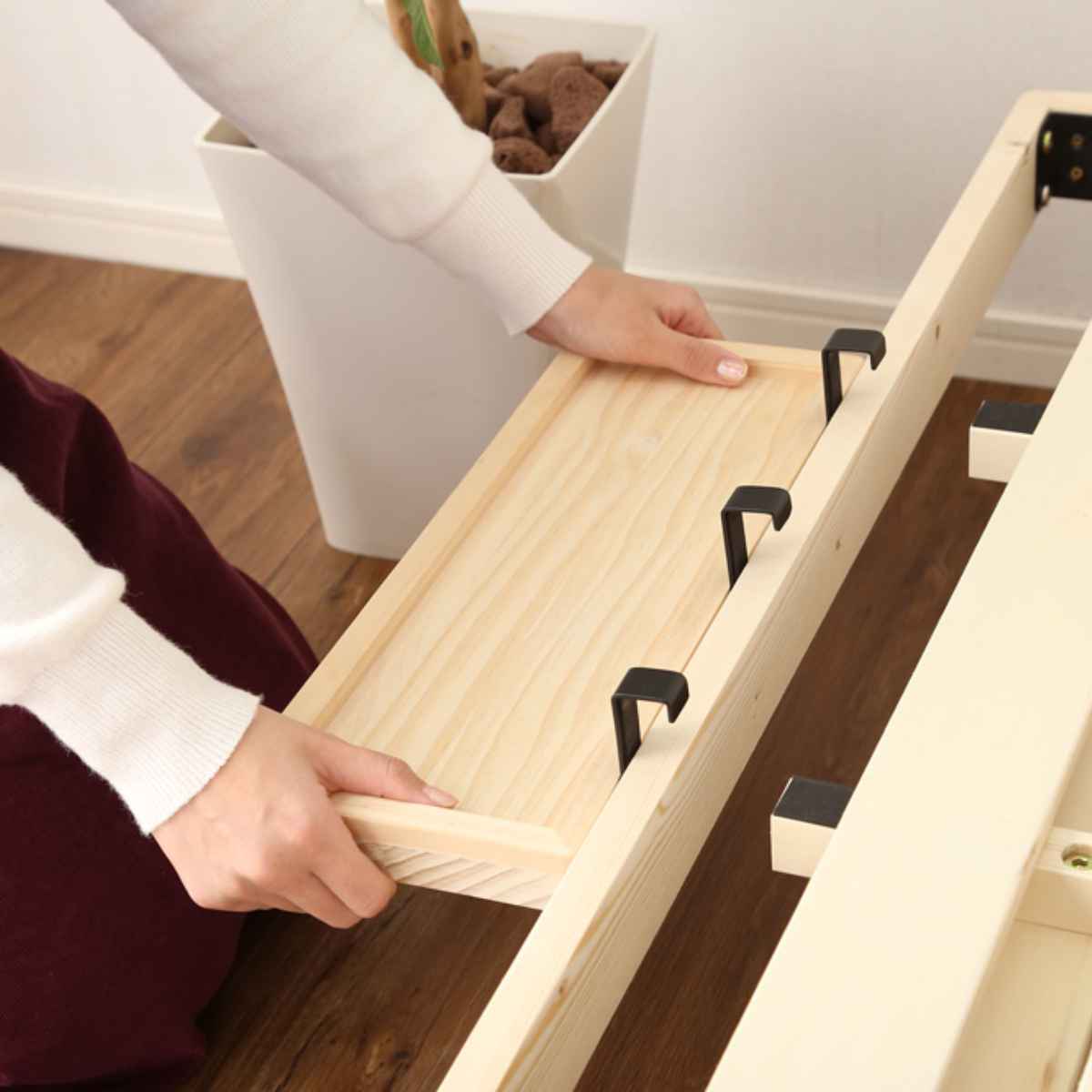 簡易宮棚 Lilitta専用 掛けタイプ 天然木 （ 専用 パーツ リリッタ ベッドサイド 棚 ） | ホームテイスト | 07
