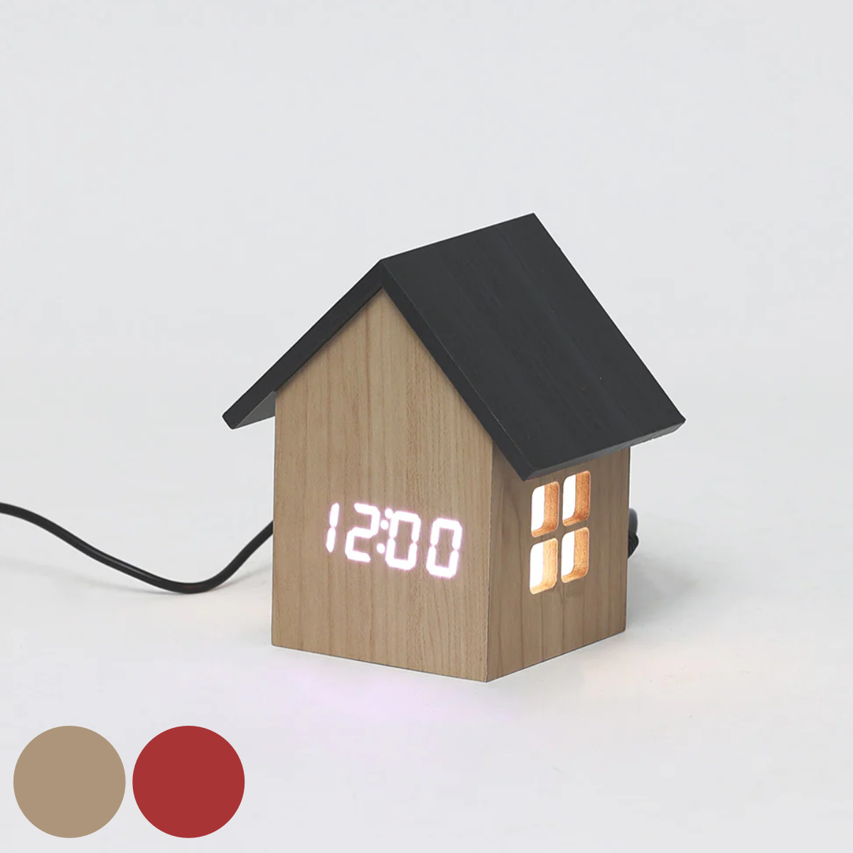 置き時計 グリムハウス 家型 デジタル アラーム 室温計