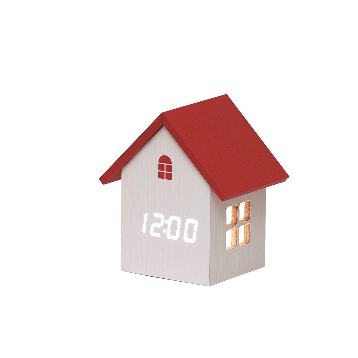 置き時計 グリムハウス 家型 デジタル アラーム 室温計 （ 卓上 時計 目覚まし時計 かわいい 置時計 おしゃれ とけい クロック 木目調 LED表示 ）｜interior-palette｜03