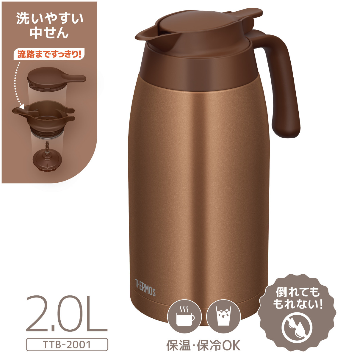 サーモス ポット 2L 保温 魔法瓶 TTB-...の詳細画像4