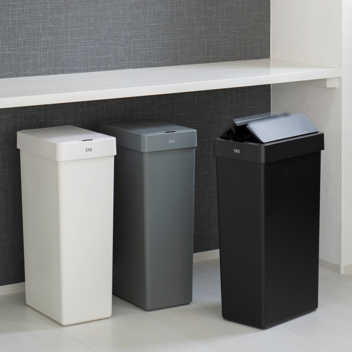 EKO ゴミ箱 30L エックスウィングライトセンサービン （ イーケーオー ごみ箱 30リットル センサー式 自動開閉 樹脂製 電池式 ふた付き 分別 一年保証付き ）_16
