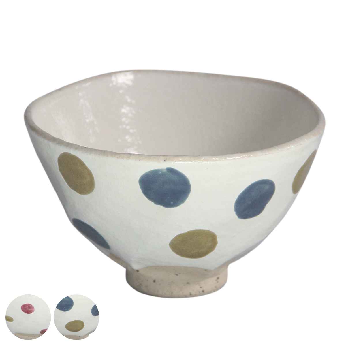 藍花 飯碗 11.5cm 水玉 陶器 波佐見焼 （ 食洗機対応 電子レンジ対応