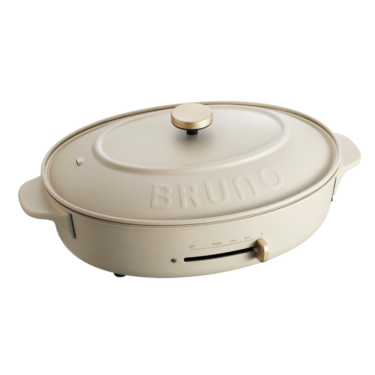 BRUNO crassy+ オーバルホットプレート たこ焼きプレート付き 蓋付き