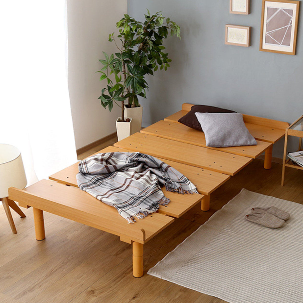 すのこベッド Lauta シングル メラミン化粧板 簡単組立 高さ調節可能 （ ベッド ベット フレーム ロータイプ ハイタイプ フロアベッド ） | ホームテイスト | 17